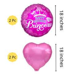 Happy Birthday Princess Balloon Bouquet - Pk / 5