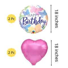 Happy Birthday Butterfly Balloon Bouquet - Pk / 5