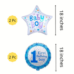 First Birthday Boy Blue Balloon Bouquet – Pk / 5