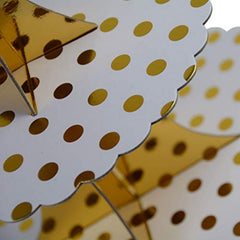 Gold Polka dots Foil Scalloped Cupcake stand - 3 tier