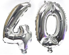 Silver Number Foil Balloon- 16 inches