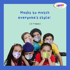 Smart Shield Face Masks for Kids age 3-7 years- 6/pk with Complimentary 4x50ml Germ Busters Hand Sanitizers