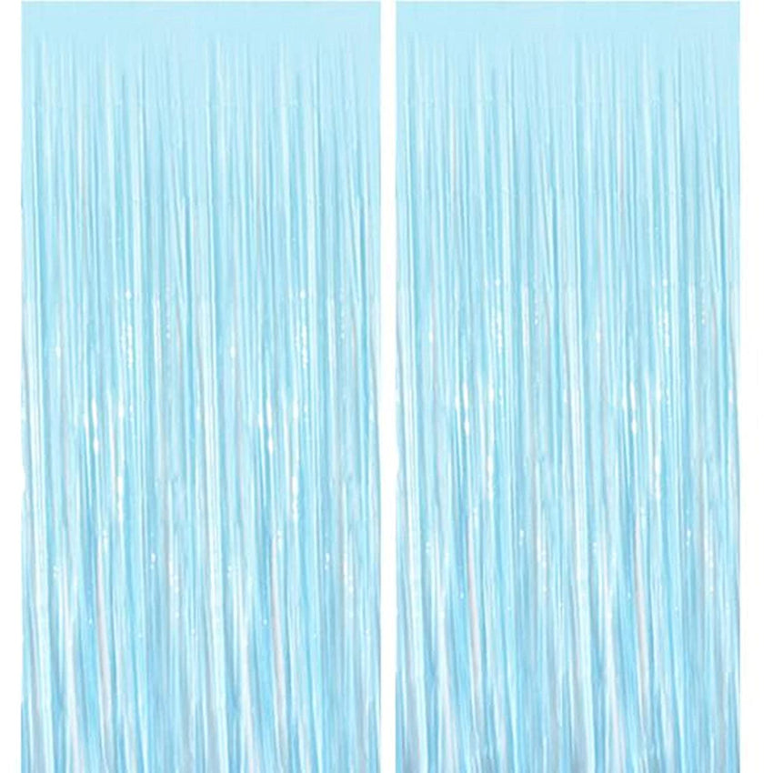 Macaron Pastel colors Fringe Foil Curtain (3ft x 6ft Each) x 3