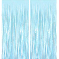 Macaron Pastel colors Fringe Foil Curtain (3ft x 6ft Each) x 3