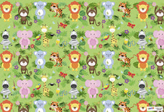 Jungle Animals Gift Wrapping Paper with Name Tags – Pk / 40 pcs