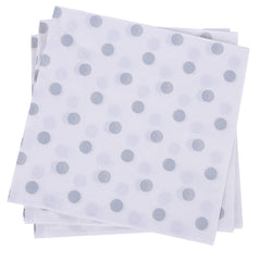Silver polka Dots Paper Napkins - 40/ Pack